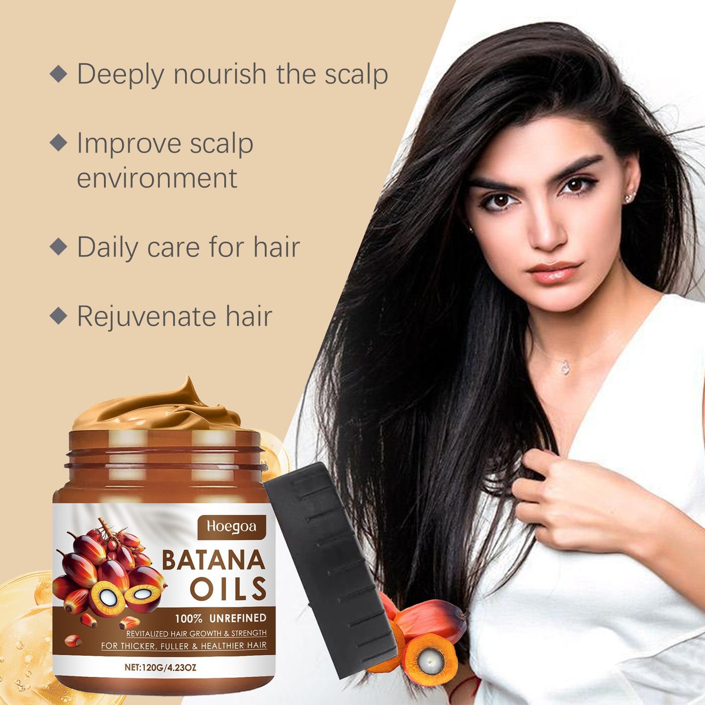 Hoegoa Batana Oil Hair Care Cream Hair Care Improves Hair quality Nourishes scalp Batana Oil Hair mask